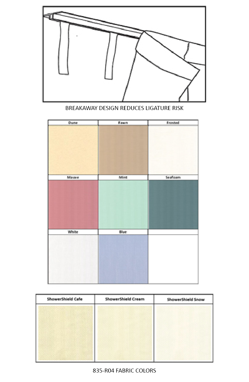 835R04 SafeSupport™ Breakaway Shower Curtains
